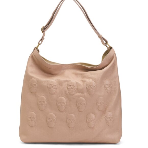 IO PELLE Made In Italy Leather Multi Skull Hobo - Picture 1 of 4